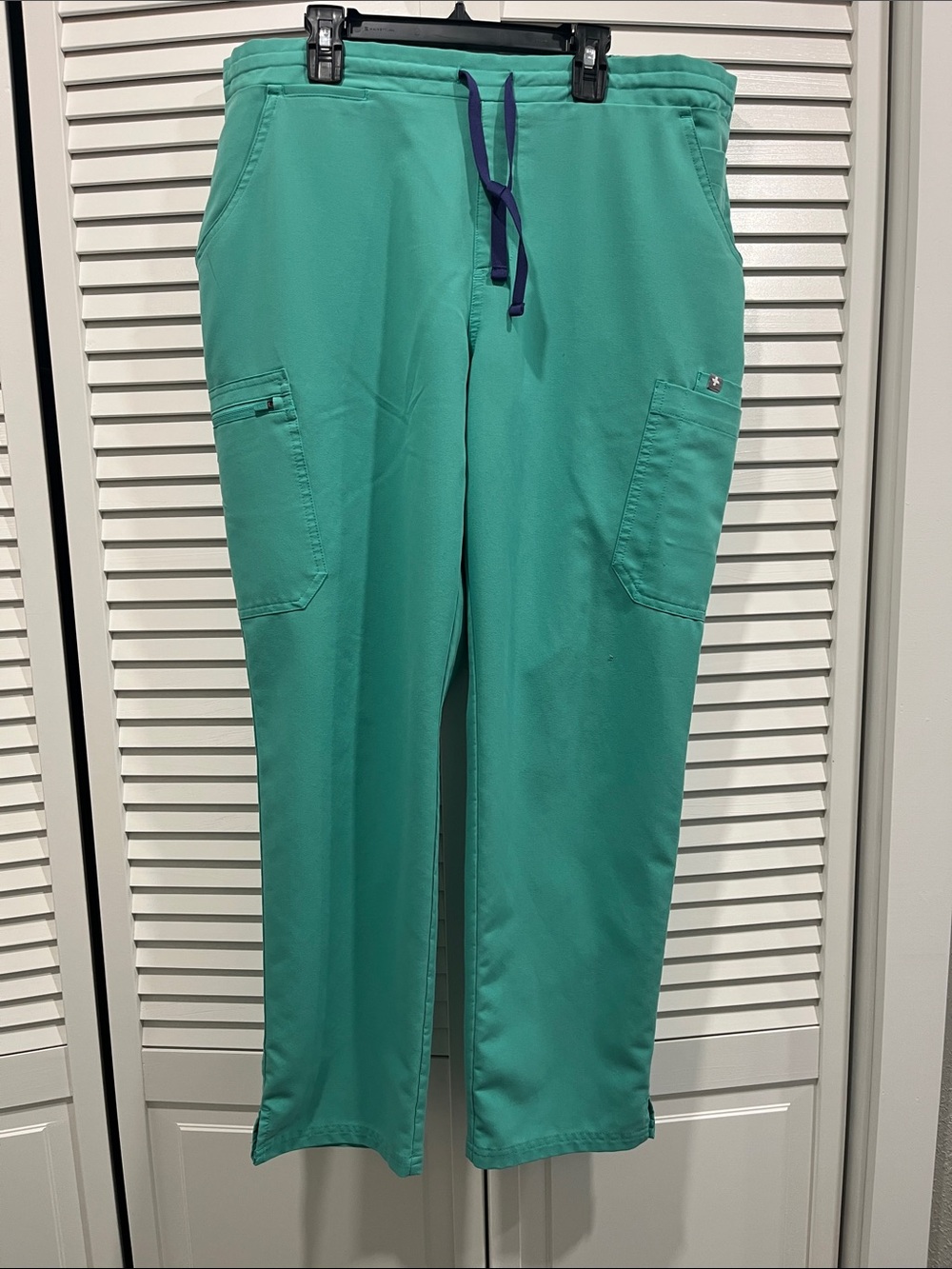 Figs Teal Drawstring Cargo Joggers